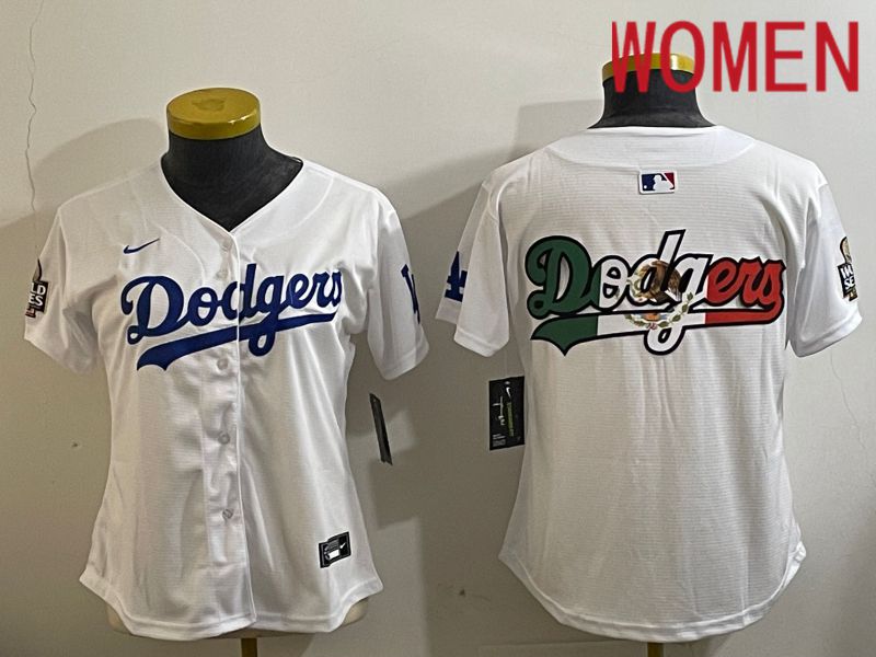 Women Los Angeles Dodgers Blank White Game 2024 Nike MLB Jersey style 112112